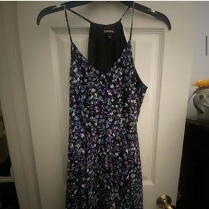 Express Purple and Blue Floral Dress (Size 4)